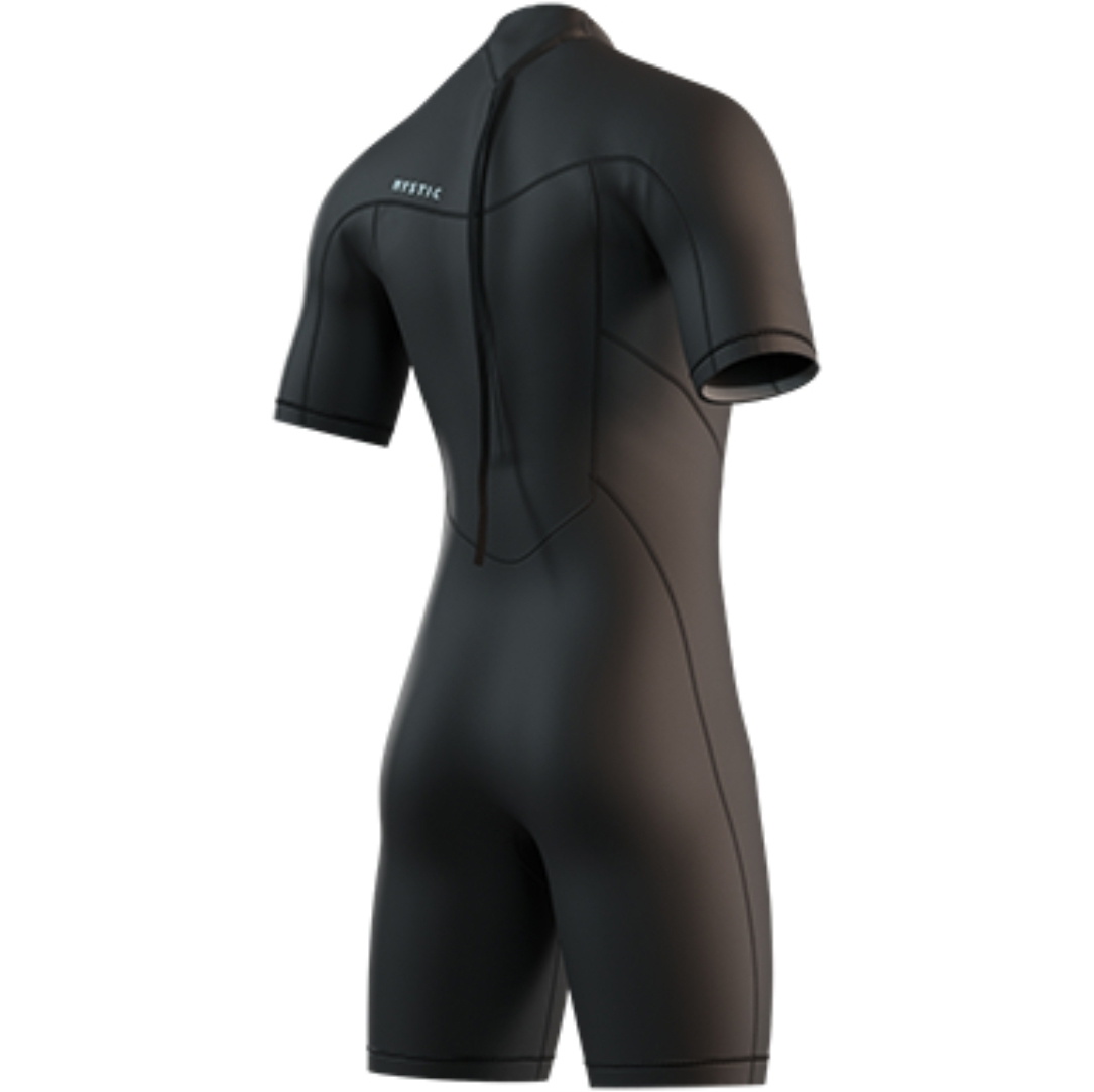 2026 Mystic Da Uomo Brand 3/2mm Back Zip Flatlock Shorty Muta 35000.250035 - Black